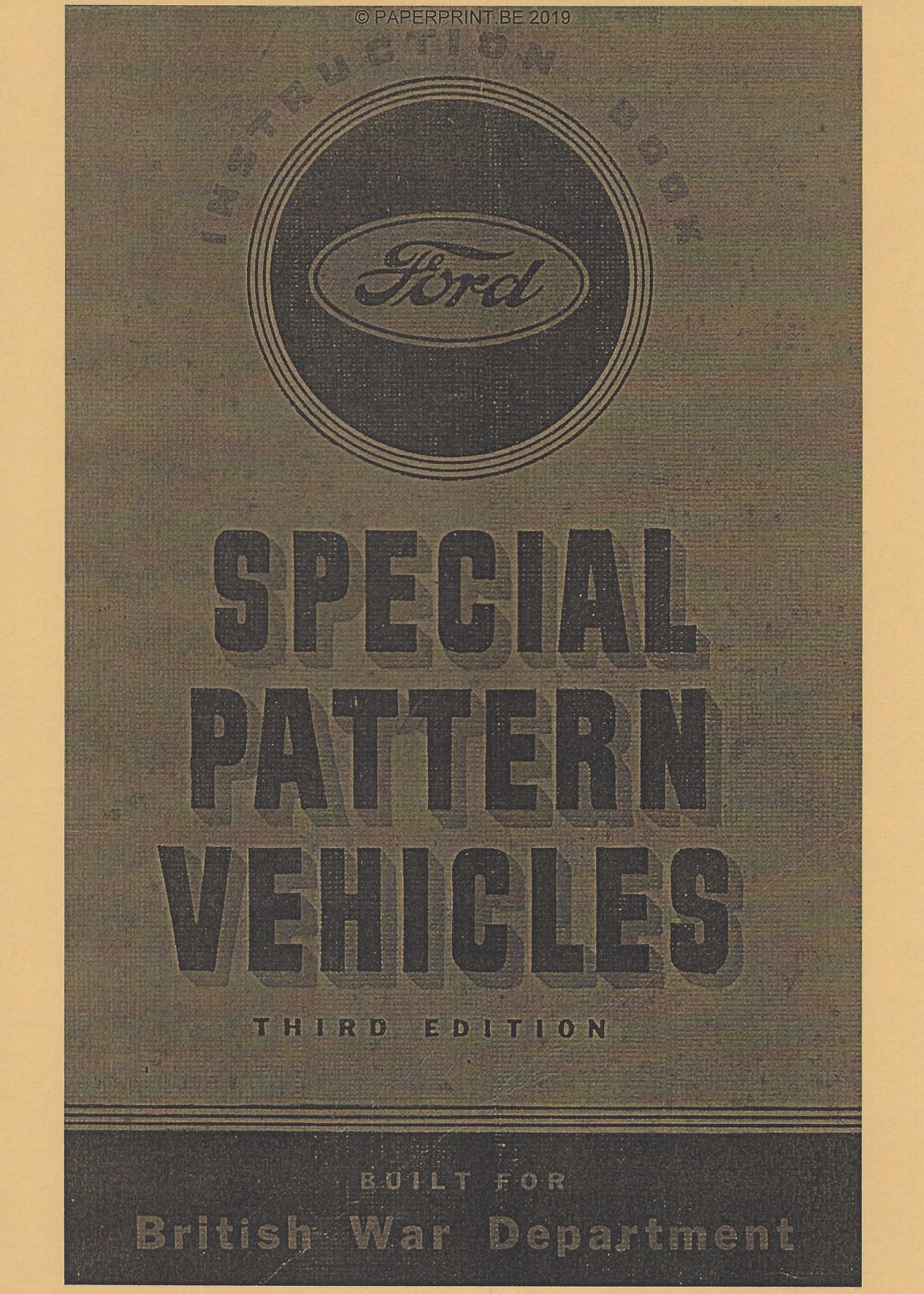 INSTRUCTION BOOK FORD SPECIAL PATTERN VEHICLES